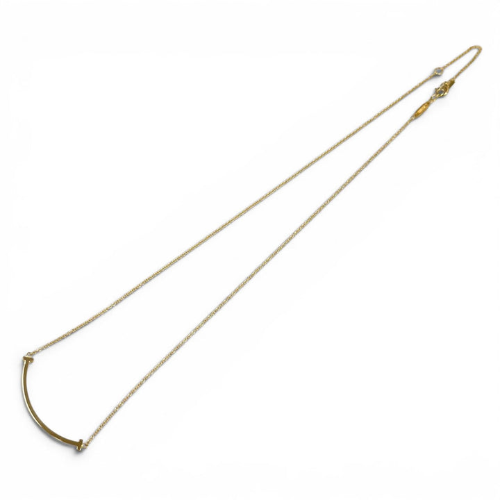 美品★TIFFANY&amp;Co. ティファニー ティファニーT スマイルペンダント スモール AU750（YG) ネックレス イエローゴールド 重量2.86g