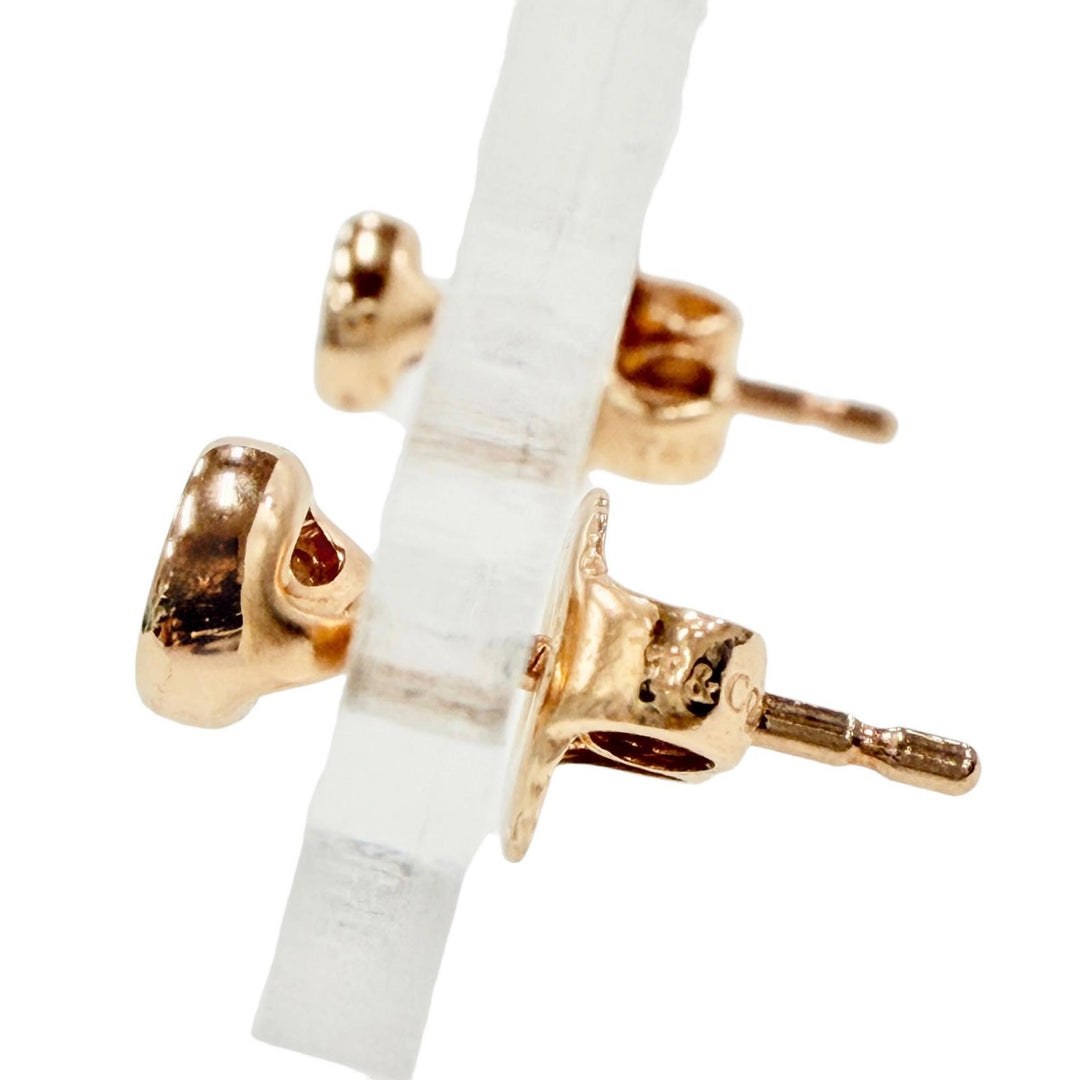 極美品◇TIFFANY&amp;Co. ティファニー バイザヤード AU750(PG) ダイヤ2P 計0.14ct 直径約4.50mm 25年10月購入 ピアス 重量1.47g 箱付き