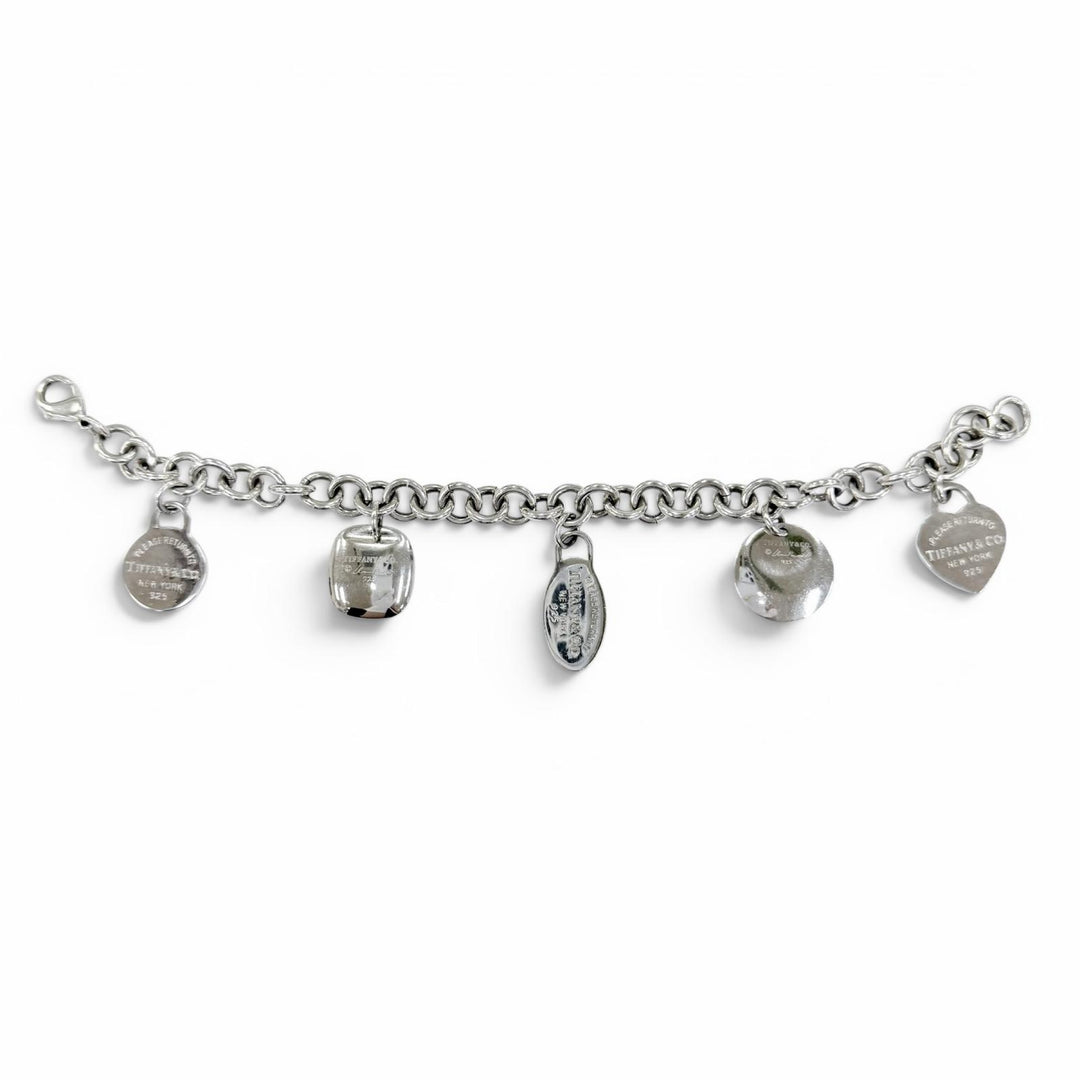 美品☆TIFFANY&amp;Co. ティファニー リターントゥ マルチタグ 925 希少 ブレスレット アクセサリー シルバー 重量35.10g レディース メンズ