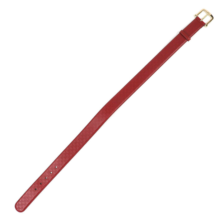 美品△GUCCI グッチ 281548 マイクログッチシマ レザー ベルト レッド系 ゴールド金具 80/32 イタリア製 メンズ オススメ◎
