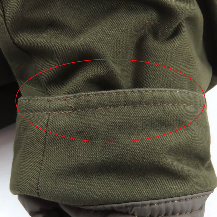 美品★Pyrenex ピレネックス BORDEAUX ラクーンファー・フード・ロゴワッペン付 比翼仕立て ダウンコート カーキ 38 ブルガリア製 正規品