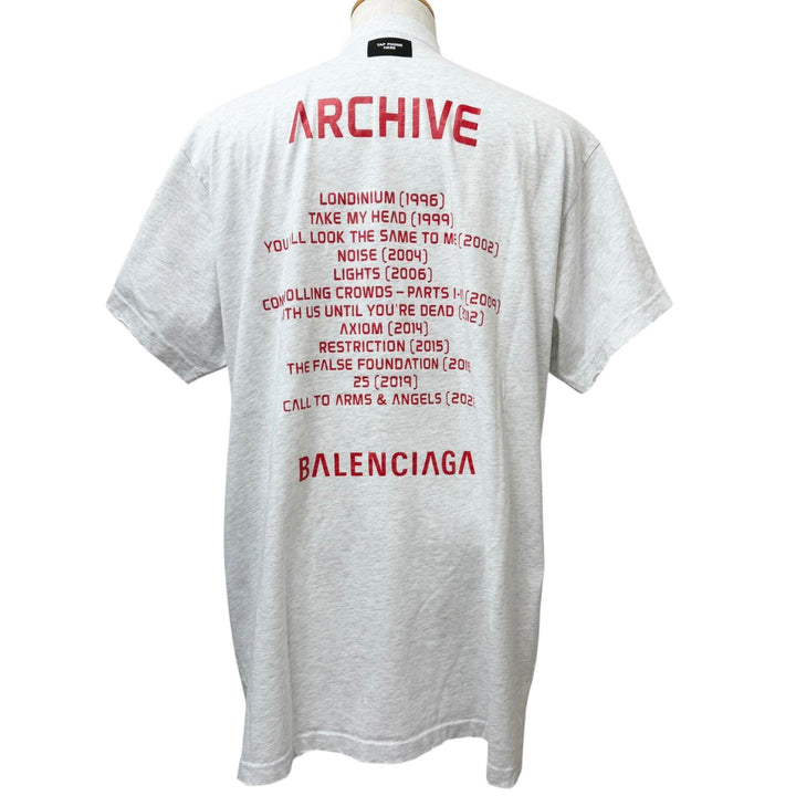 極美品□BALENCIAGA バレンシアガ 24SS 739028 ダメージ加工 Limited Edition 116/1000 半袖Ｔシャツ ライトグレー レッド 1 正規品