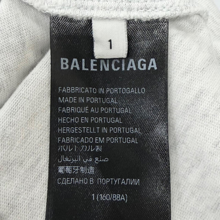 極美品□BALENCIAGA バレンシアガ 24SS 739028 ダメージ加工 Limited Edition 116/1000 半袖Ｔシャツ ライトグレー レッド 1 正規品