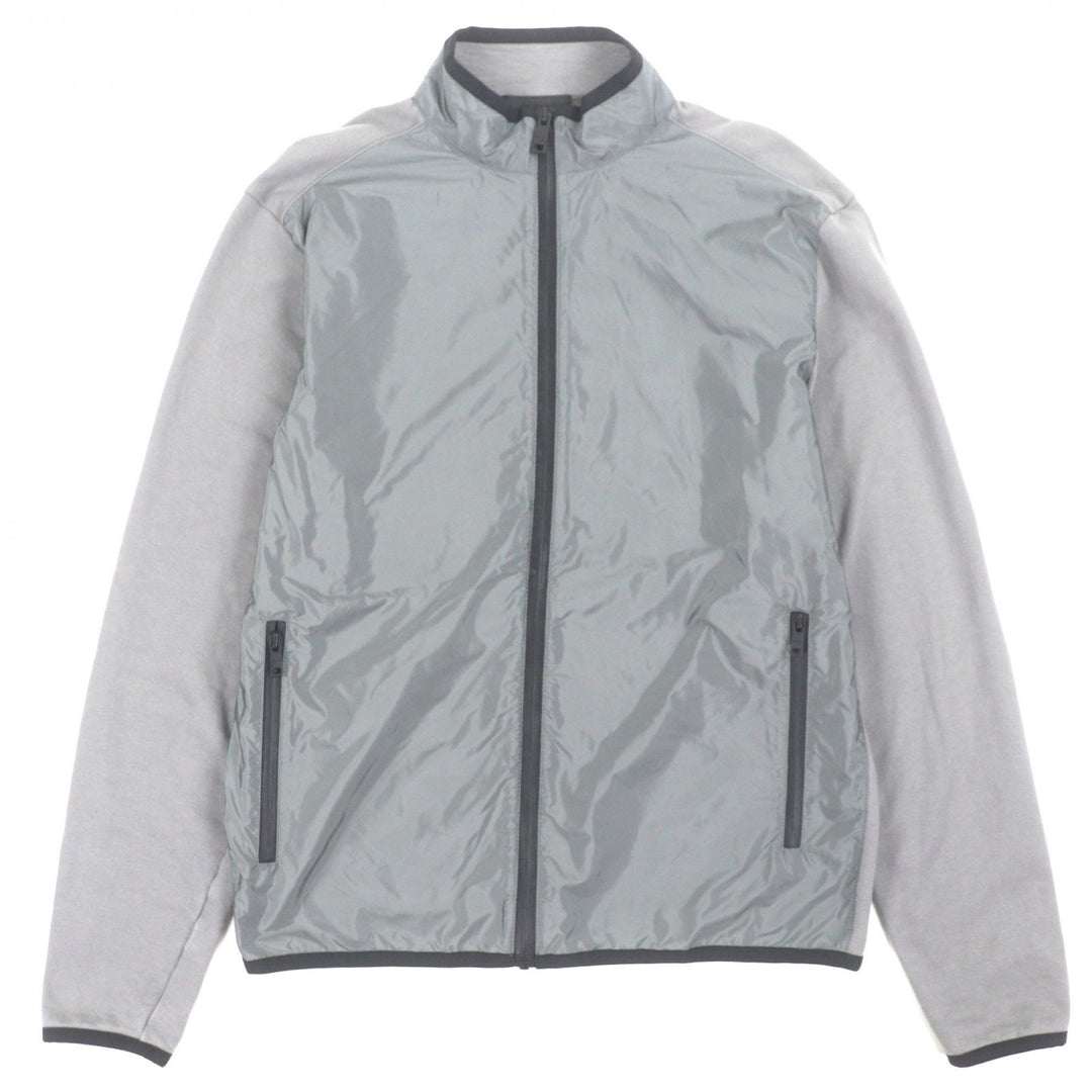 美品▼PRADA プラダ SJC547 スタンドカラー 切替デザイン ZIP トラックジャケット ブルゾン ナイロンジャケット グレー XL 正規品 メンズ