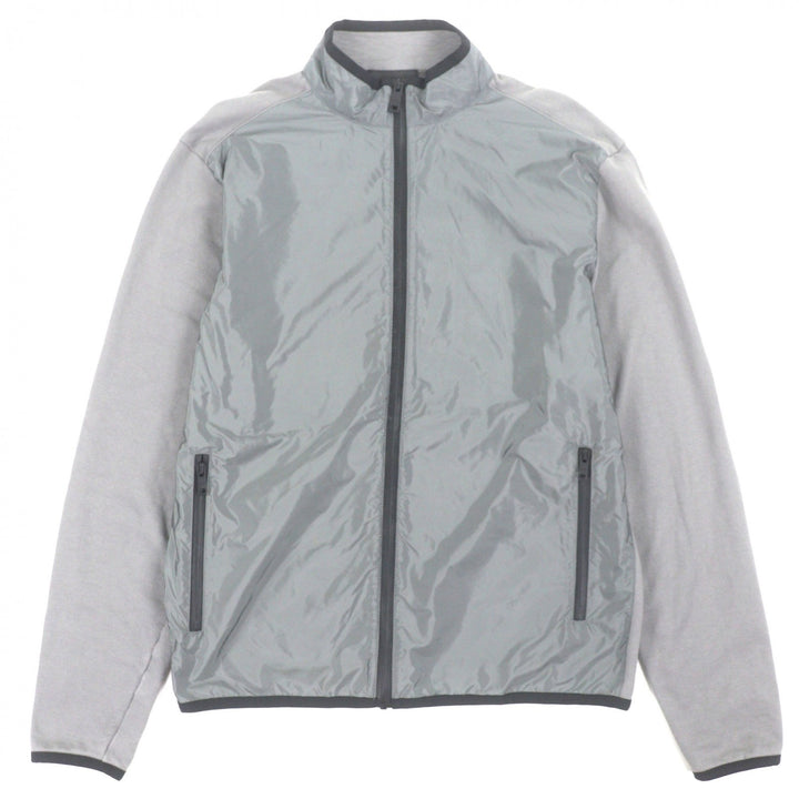 美品▼PRADA プラダ SJC547 スタンドカラー 切替デザイン ZIP トラックジャケット ブルゾン ナイロンジャケット グレー XL 正規品 メンズ