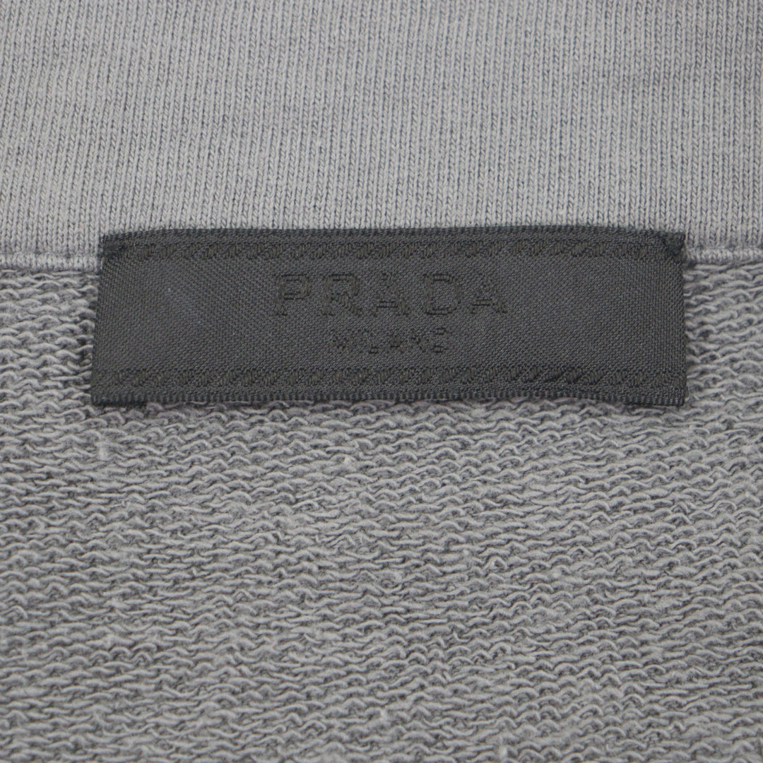 美品▼PRADA プラダ SJC547 スタンドカラー 切替デザイン ZIP トラックジャケット ブルゾン ナイロンジャケット グレー XL 正規品 メンズ