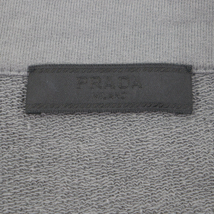 美品▼PRADA プラダ SJC547 スタンドカラー 切替デザイン ZIP トラックジャケット ブルゾン ナイロンジャケット グレー XL 正規品 メンズ