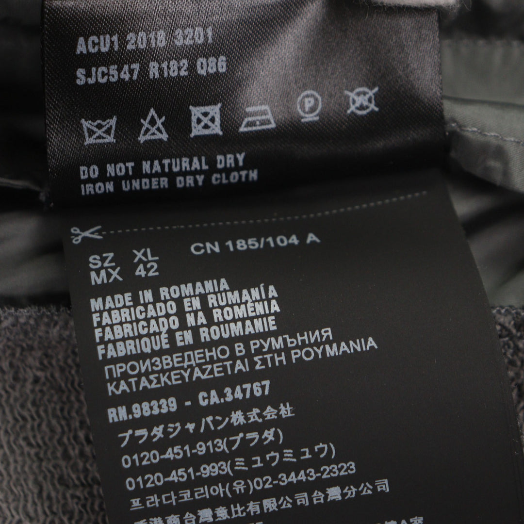 美品▼PRADA プラダ SJC547 スタンドカラー 切替デザイン ZIP トラックジャケット ブルゾン ナイロンジャケット グレー XL 正規品 メンズ