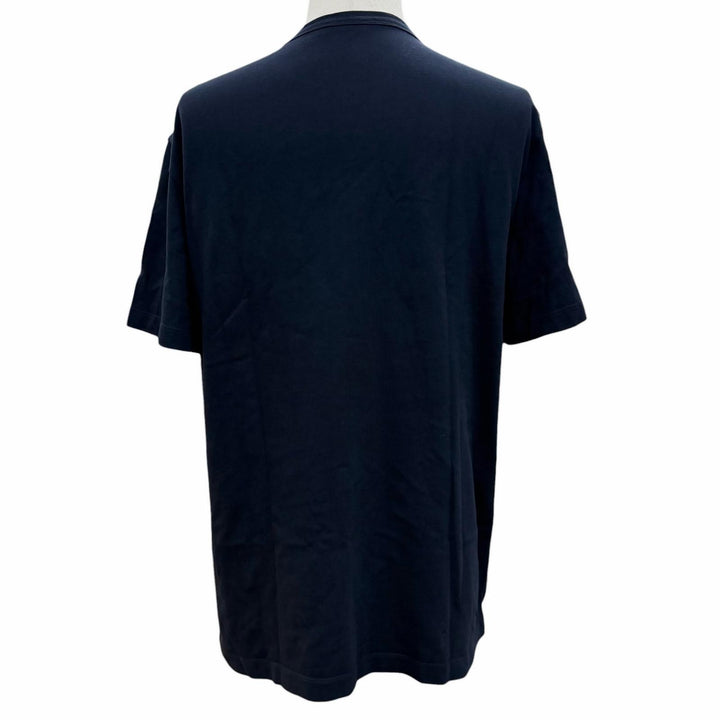美品▼MONCLER モンクレール 21SS F20918C78410 ロゴプリント クルーネック ショートスリーブ 半袖Ｔシャツ ネイビー L 正規品 メンズ