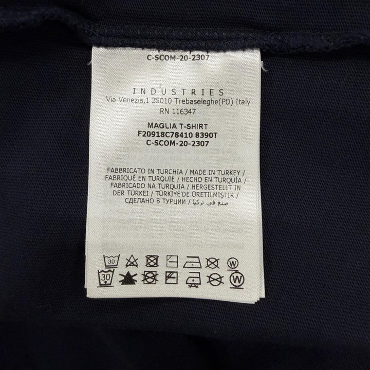 美品▼MONCLER モンクレール 21SS F20918C78410 ロゴプリント クルーネック ショートスリーブ 半袖Ｔシャツ ネイビー L 正規品 メンズ