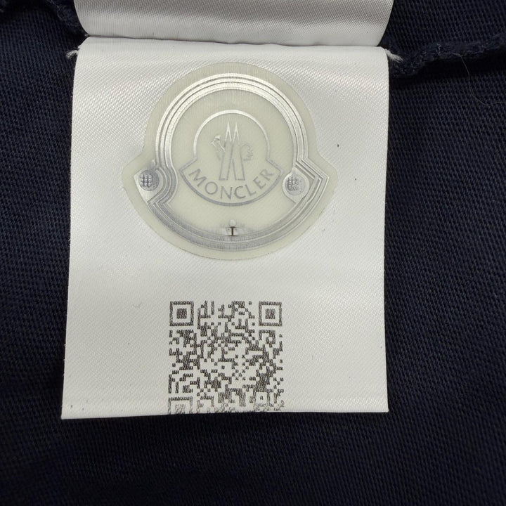 美品▼MONCLER モンクレール 21SS F20918C78410 ロゴプリント クルーネック ショートスリーブ 半袖Ｔシャツ ネイビー L 正規品 メンズ