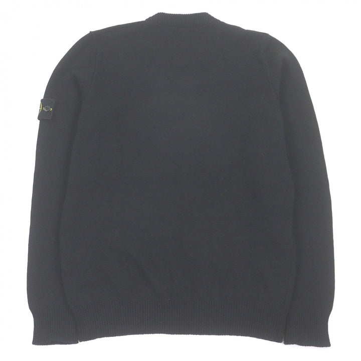 美品□STONE ISLAND ストーンアイランド 24AW 8115508A3 ロゴワッペン ロングスリーブニット 長袖 セーター ブラック M 正規品 メンズ