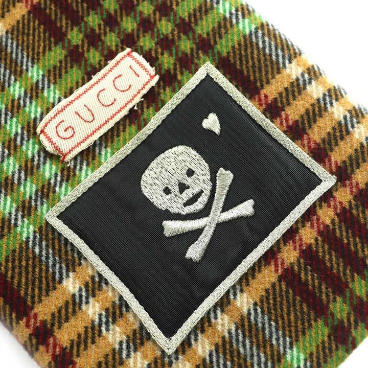 極美品△GUCCI グッチ 609030 チェック柄 裏地GG柄 ホースビット フード付き ロング ウールコート ブラウン系 グリーン系 40 伊製 正規品