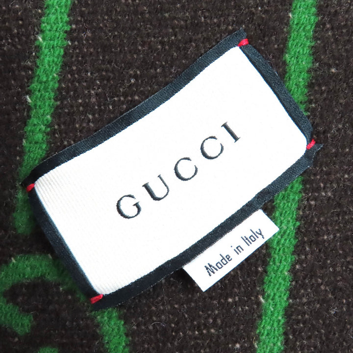 極美品△GUCCI グッチ 609030 チェック柄 裏地GG柄 ホースビット フード付き ロング ウールコート ブラウン系 グリーン系 40 伊製 正規品