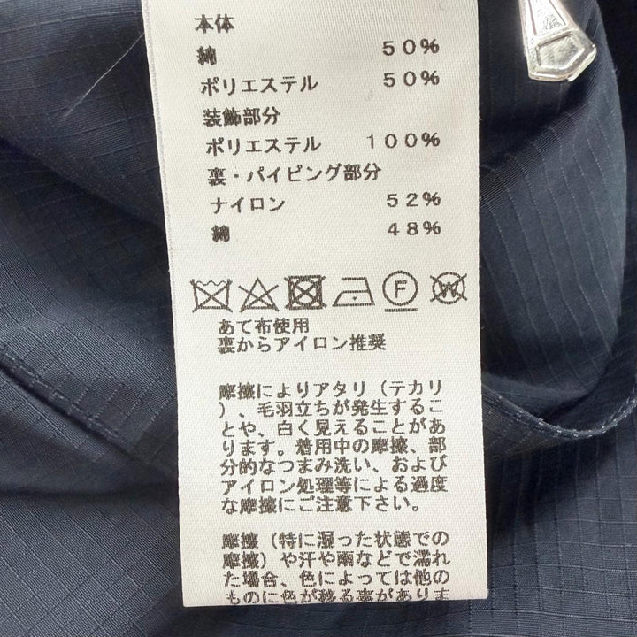 美品□HERMES エルメス 20SS Hロゴジップ ノーカラージャケット ブルゾンジャケット ネイビー 50 フランス製 正規品 メンズオススメ