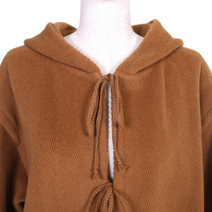 極美品△AURALEE オーラリー A22AC02WH WOOL HERINGBONE PILE HOODED COAT ウール コート ブラウン 0 日本製 正規品 レディース