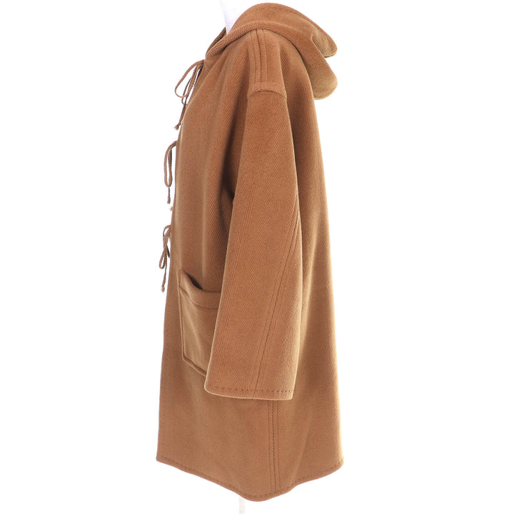 極美品△AURALEE オーラリー A22AC02WH WOOL HERINGBONE PILE HOODED COAT ウール コート ブラウン 0 日本製 正規品 レディース