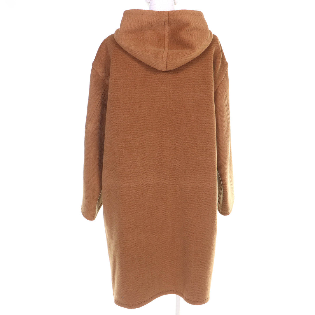 極美品△AURALEE オーラリー A22AC02WH WOOL HERINGBONE PILE HOODED COAT ウール コート ブラウン 0 日本製 正規品 レディース