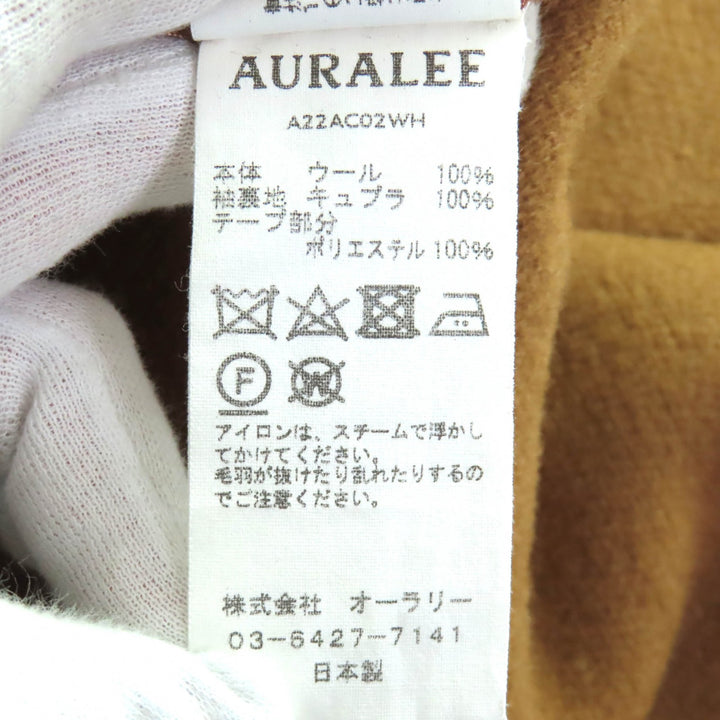 極美品△AURALEE オーラリー A22AC02WH WOOL HERINGBONE PILE HOODED COAT ウール コート ブラウン 0 日本製 正規品 レディース