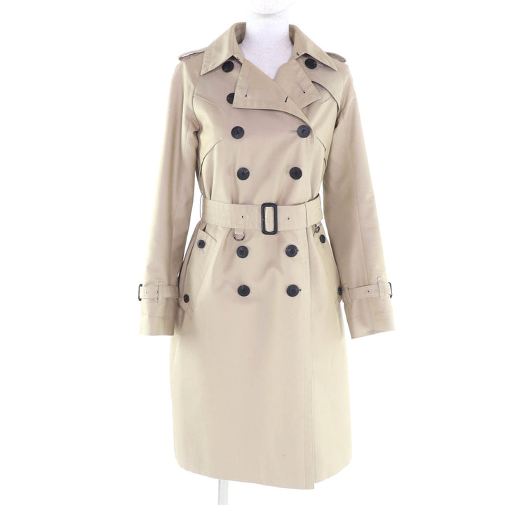 美品★Aquascutum アクアスキュータム 1571000-83 ウールライナー・ロゴボタン付 トレンチコート ベージュ 4 日本製 正規品 レディース