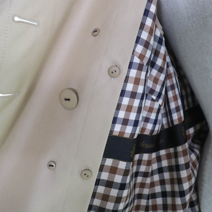 美品★Aquascutum アクアスキュータム 1571000-83 ウールライナー・ロゴボタン付 トレンチコート ベージュ 4 日本製 正規品 レディース