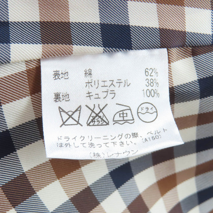 美品★Aquascutum アクアスキュータム 1571000-83 ウールライナー・ロゴボタン付 トレンチコート ベージュ 4 日本製 正規品 レディース