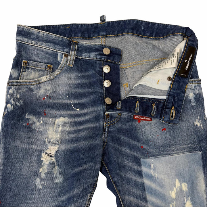 【ドンドン見直し】美品□DSQUARED2 ディースクエアード 24SS S74LB1456 Skater Jean ダメージ加工 デニムパンツ 44 イタリア製 正規品