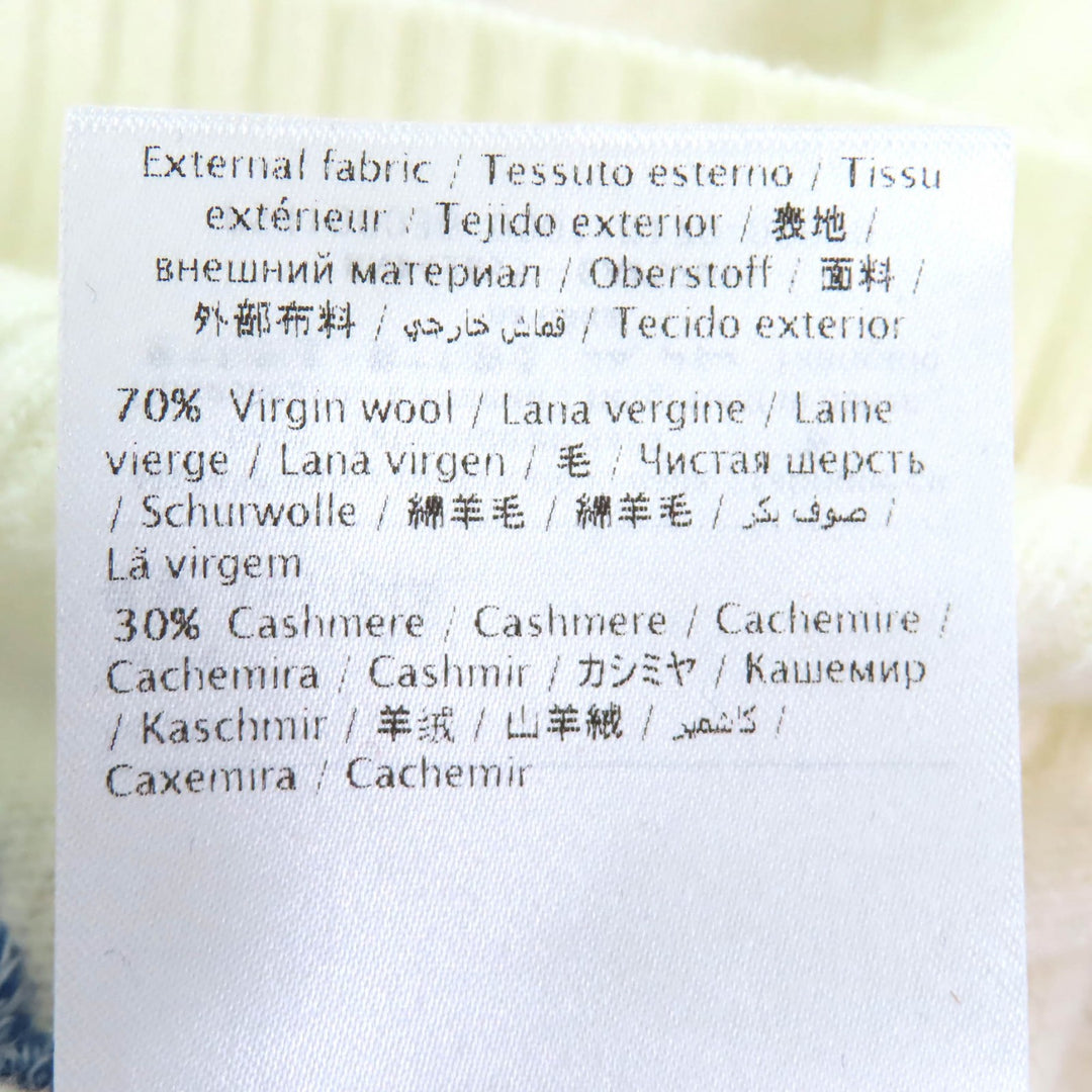 極美品△VALENTINO ヴァレンティノ RB3KC00STXM ウール カシミヤ ロゴ刺繍 総柄 クルーネック 長袖 ニット セーター アイボリー S 正規品