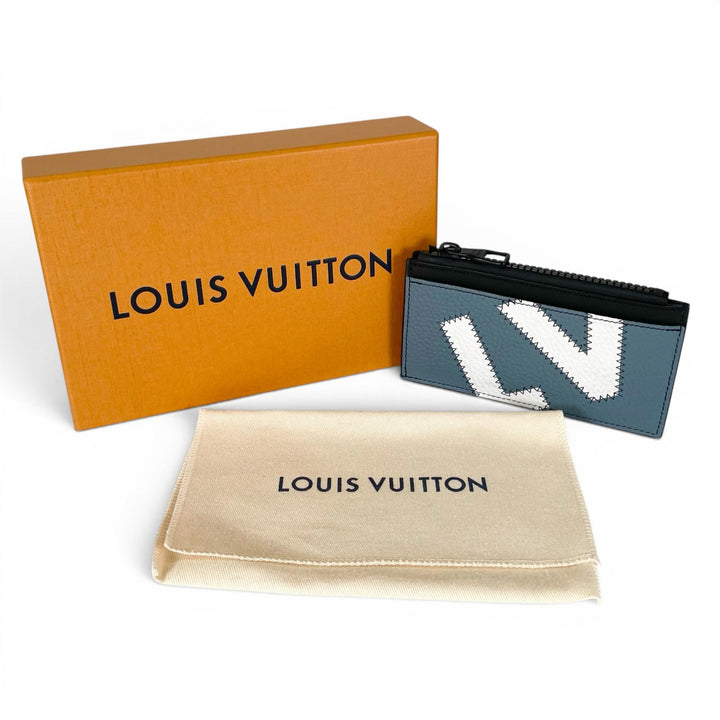 極美品▲LOUIS VUITTON ルイヴィトン M81314 LV イニシャルトリヨン コインカードホルダー カードケース イタリア製 メンズ 箱・保存袋付