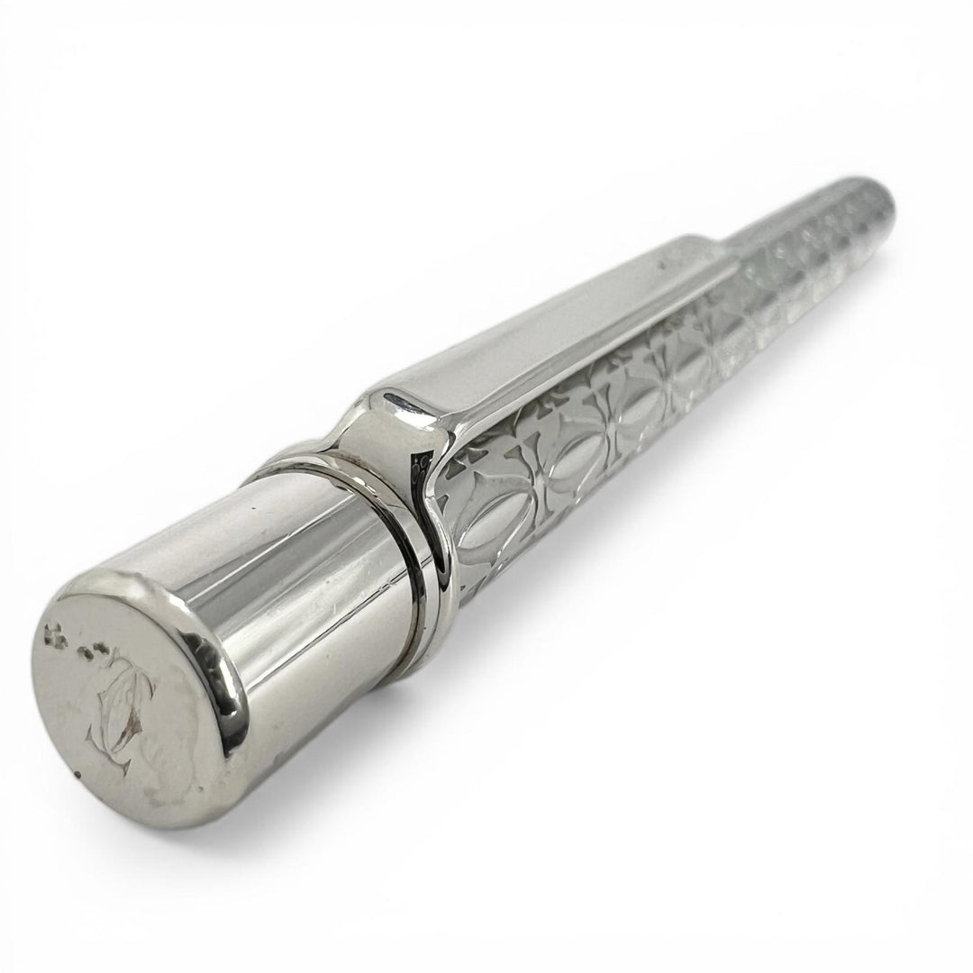 良品▲Cartier カルティエ ハッピーバースデー 2C Cドゥ カルティエ ツイスト式 ボールペン シルバー ドイツ製 メンズ