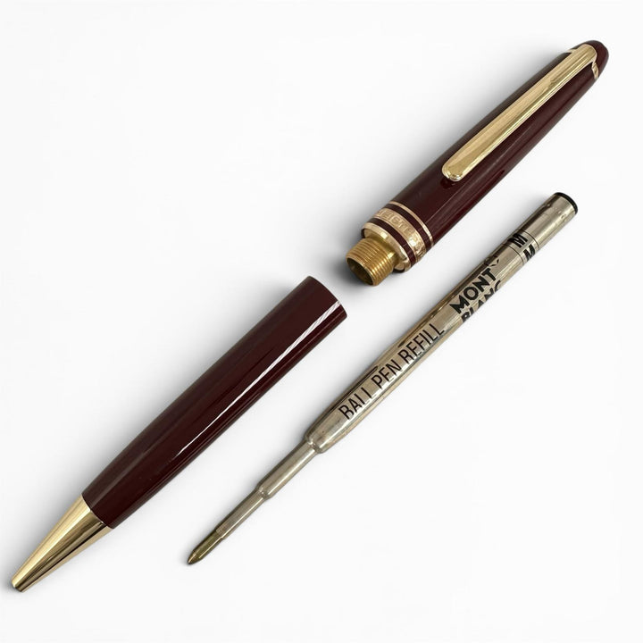 良品▲MONTBLANC モンブラン マイスターシュテック ホワイトスター ツイスト式 ボールペン ボルドー ゴールド ドイツ製 メンズ