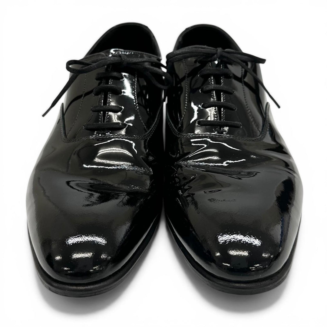 美品▲CROCKETT&amp;JONES クロケットアンドジョーンズ CHEAM パテントレザー 341ラスト レザーシューズ 8 イングランド製 箱・保存袋付き
