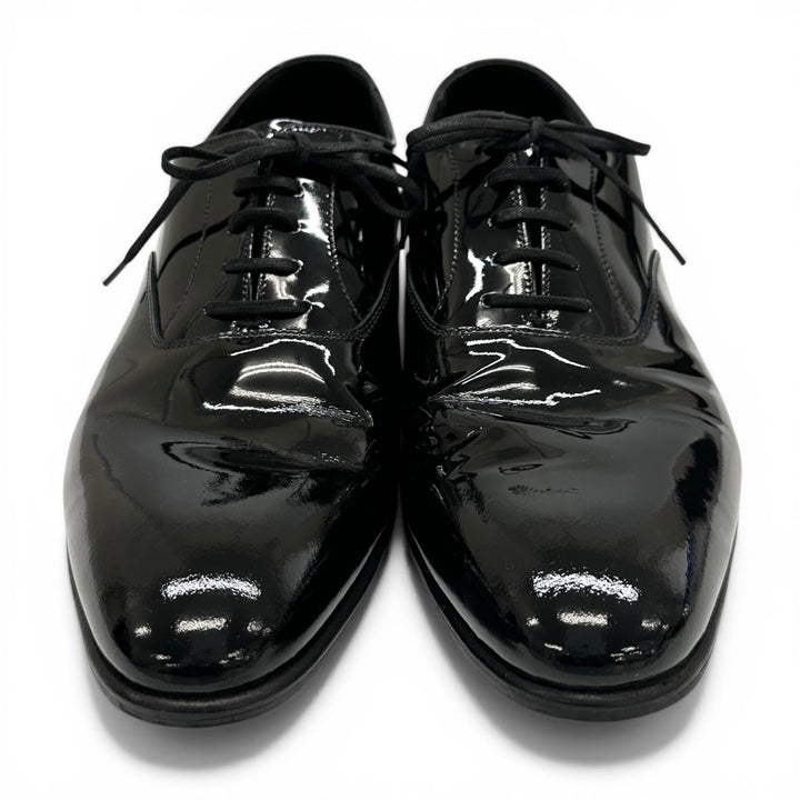 美品▲CROCKETT&amp;JONES クロケットアンドジョーンズ CHEAM パテントレザー 341ラスト レザーシューズ 8 イングランド製 箱・保存袋付き