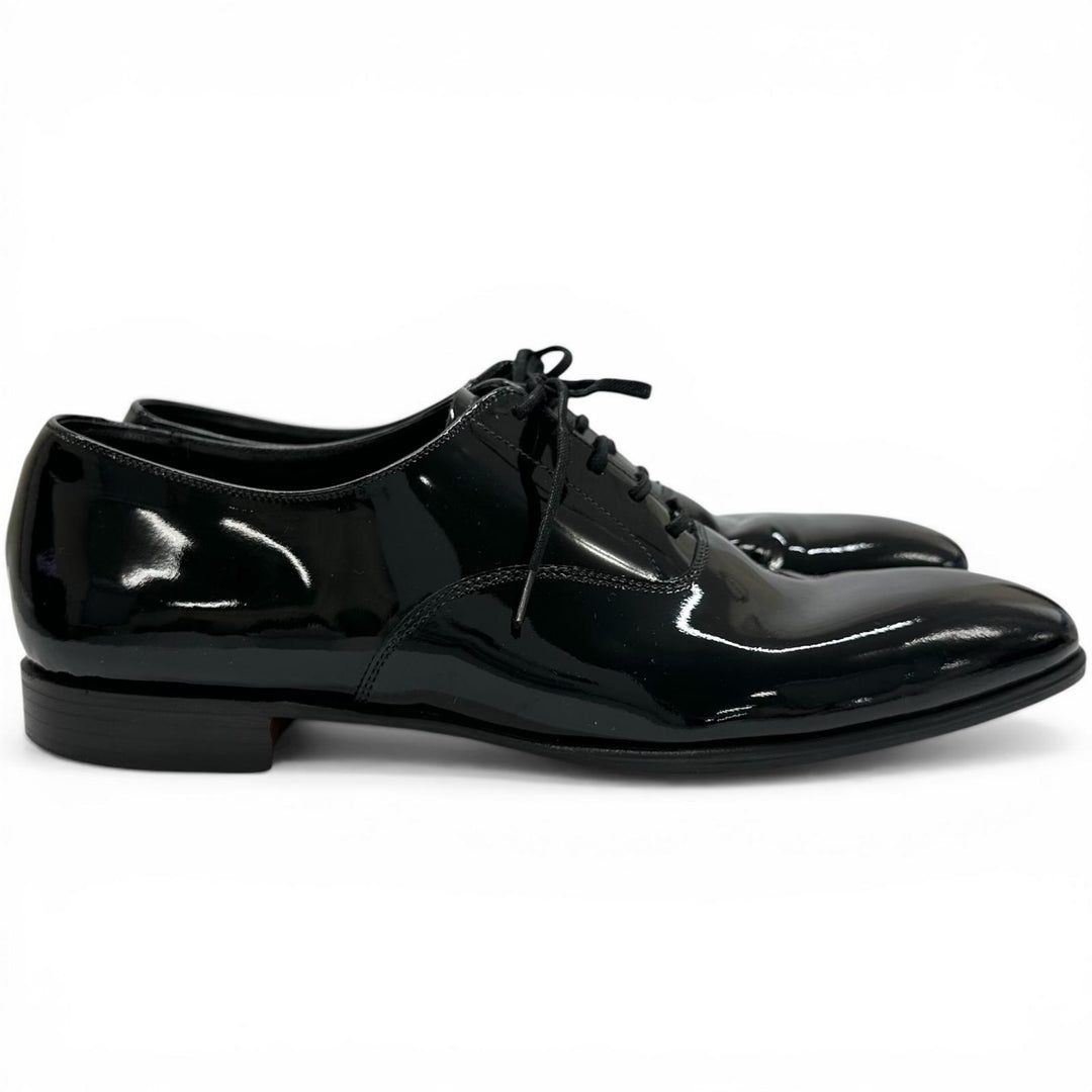 美品▲CROCKETT&amp;JONES クロケットアンドジョーンズ CHEAM パテントレザー 341ラスト レザーシューズ 8 イングランド製 箱・保存袋付き