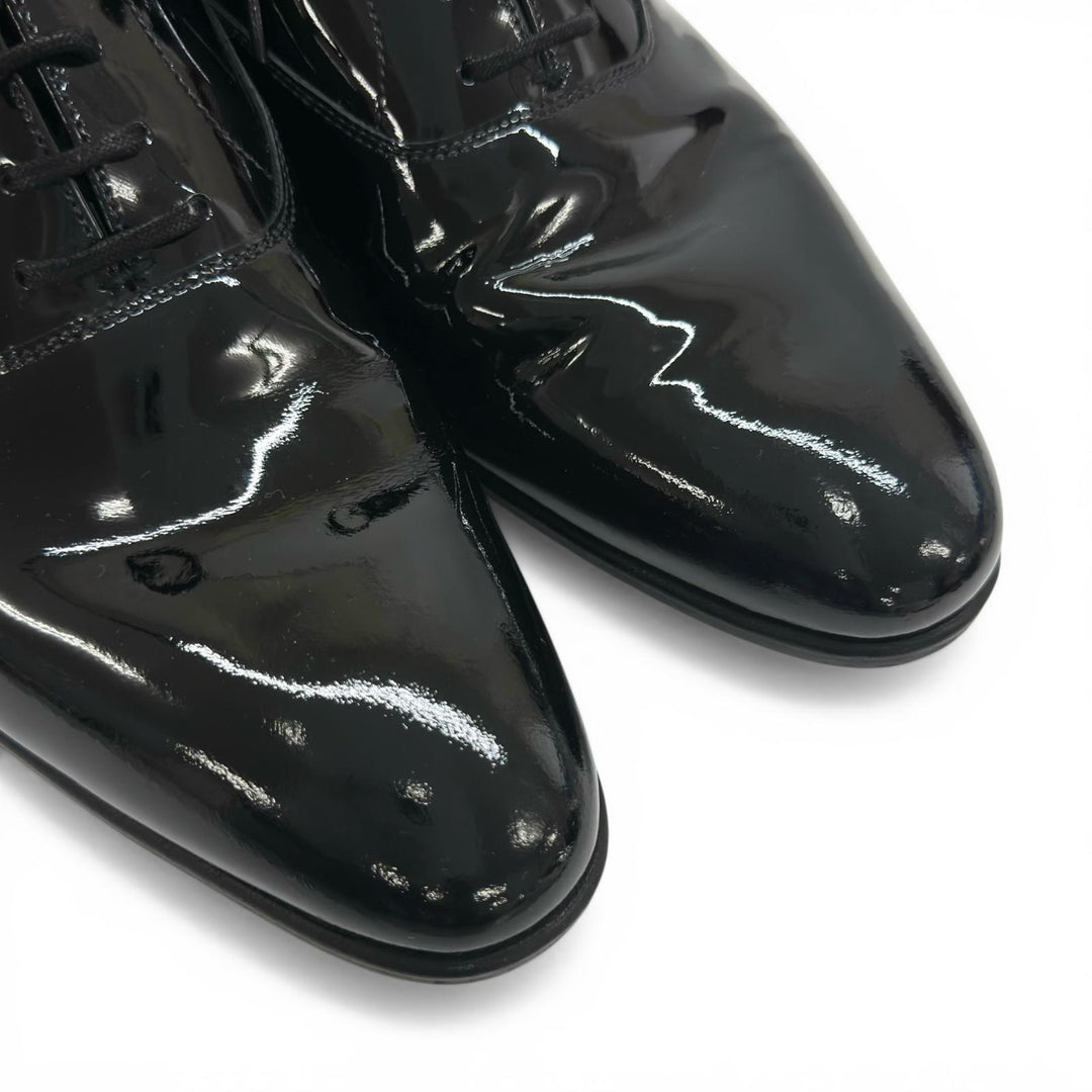 美品▲CROCKETT&amp;JONES クロケットアンドジョーンズ CHEAM パテントレザー 341ラスト レザーシューズ 8 イングランド製 箱・保存袋付き