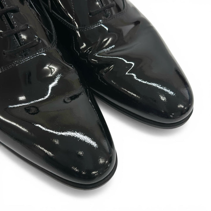 美品▲CROCKETT&amp;JONES クロケットアンドジョーンズ CHEAM パテントレザー 341ラスト レザーシューズ 8 イングランド製 箱・保存袋付き