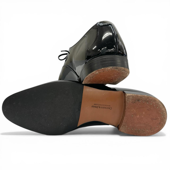 美品▲CROCKETT&amp;JONES クロケットアンドジョーンズ CHEAM パテントレザー 341ラスト レザーシューズ 8 イングランド製 箱・保存袋付き