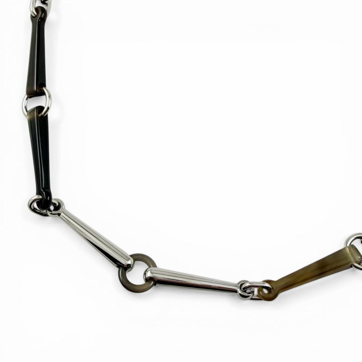 極美品◇HERMES エルメス モール バッファローホーン シルバー金具 ネックレス アクセサリー ブラウン系 保存袋付 フランス製 レディース