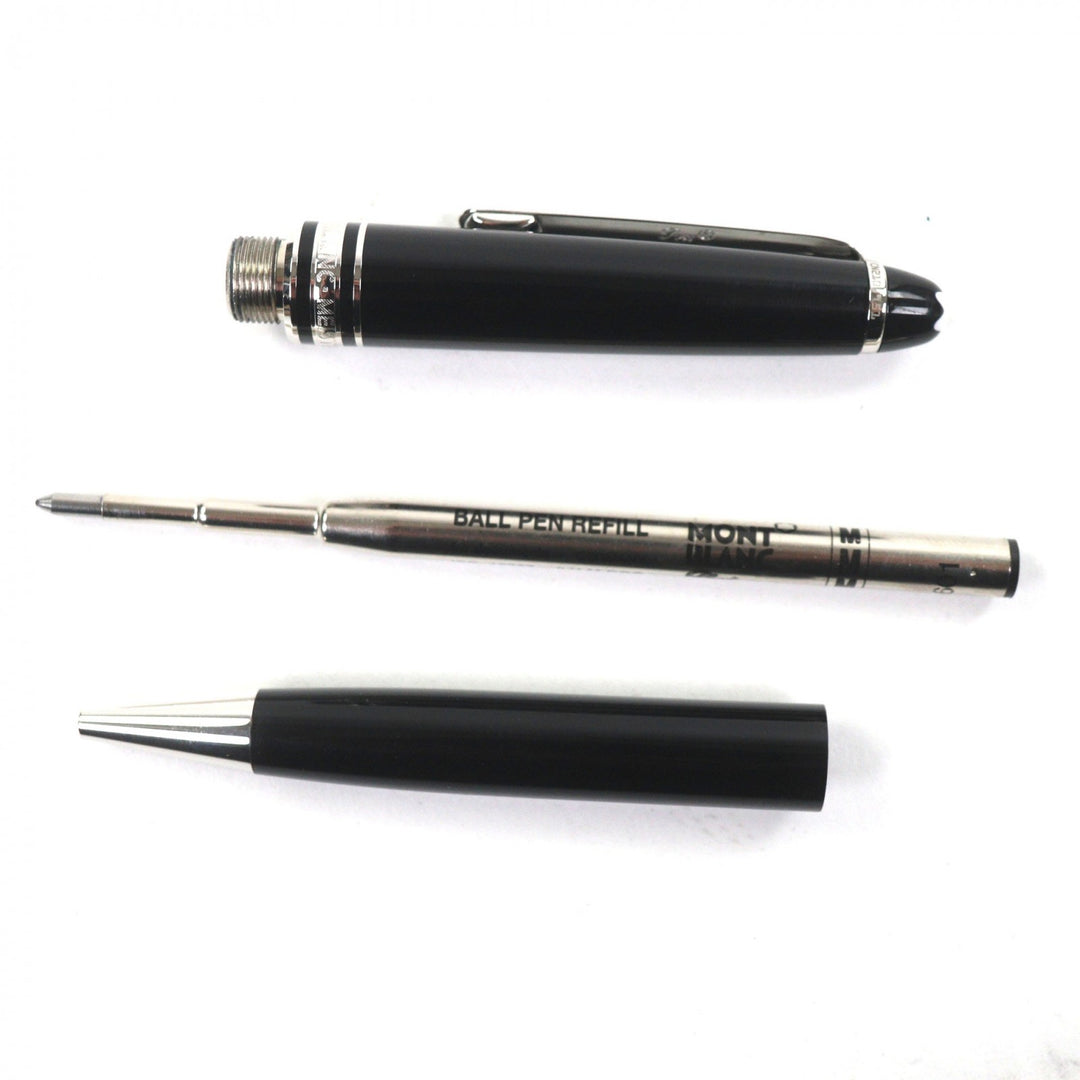 極美品▼MONTBLANC モンブラン マイスターシュテュック Pix ホワイトスター ツイスト式 ボールペン ブラック シルバー ドイツ製 筆記◎