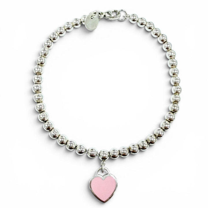 極美品◇TIFFANY&amp;Co. ティファニー リターントゥティファニー ミニハートタグ ビーズ AG925 手首周り約16cm ブレスレット 重量5.2g