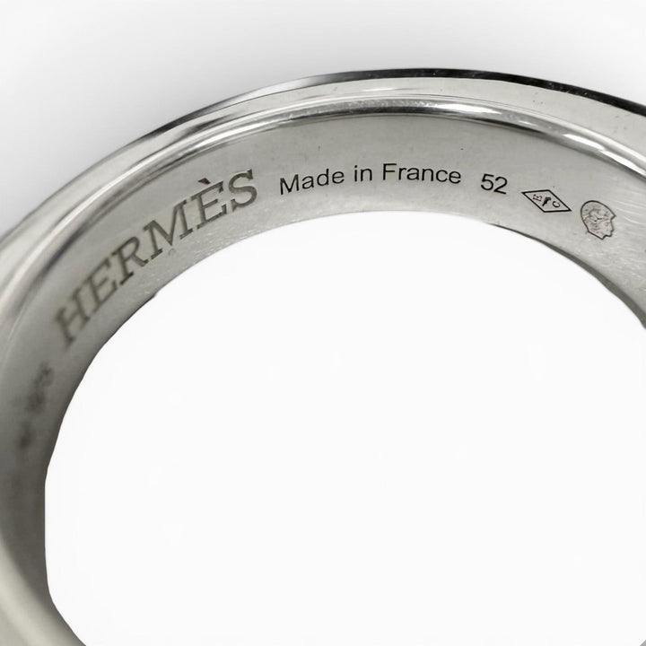 極美品□HERMES エルメス クルー ド フォルジュ AG925 リング 指輪 アクセサリー シルバー 52 (JP12号相当) フランス製 重量11.7g メンズ