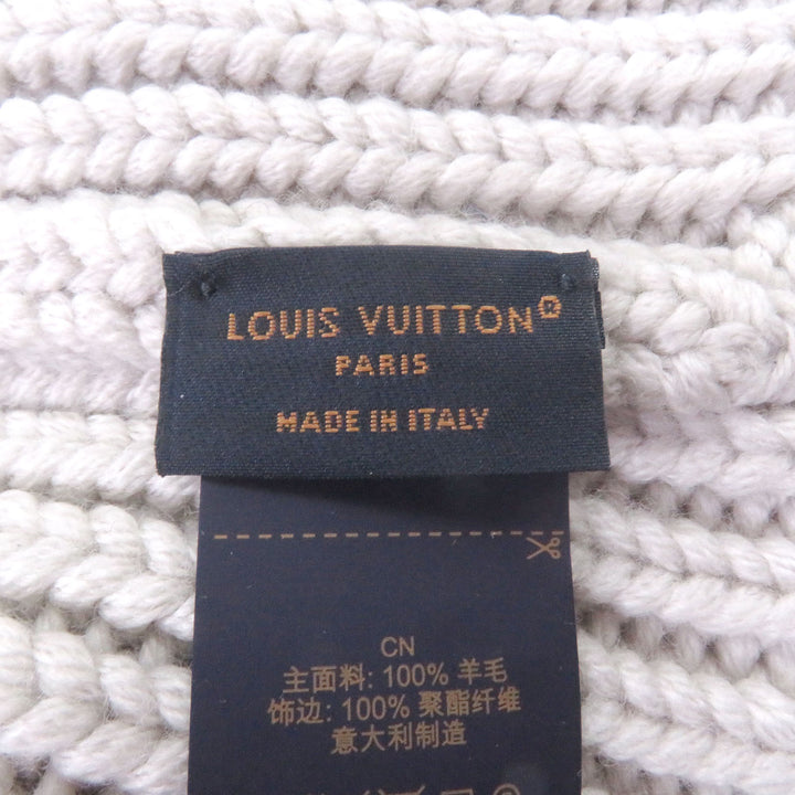 極美品□LOUIS VUITTON ルイヴィトン M7817A ビーニー・LV・バーズ LVロゴ刺繍 ニットキャップ ライトグレー S イタリア製 正規品