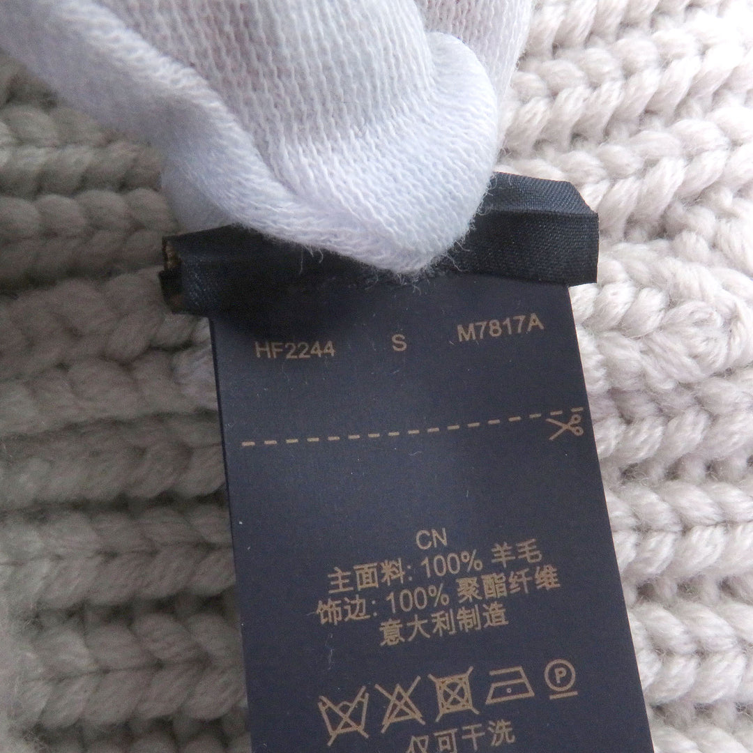 極美品□LOUIS VUITTON ルイヴィトン M7817A ビーニー・LV・バーズ LVロゴ刺繍 ニットキャップ ライトグレー S イタリア製 正規品