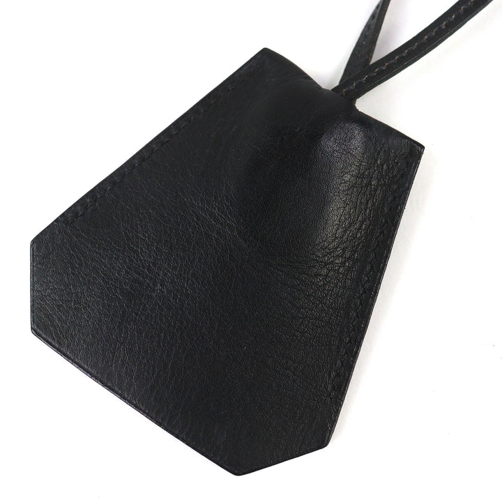 良品△HERMES エルメス ヴィンテージ レザー マルジェラ期 クロシェット ネックレス ペンダント ブラック □D刻印 フランス製 レディース