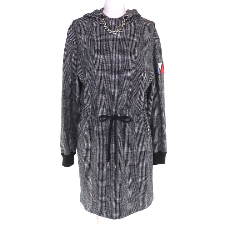 極美品△LOUIS VUITTON ルイヴィトン 23AW 1AC3MF プリンスオブウェールズフーディドレス グレンチェックワンピース S 正規品 定価365200