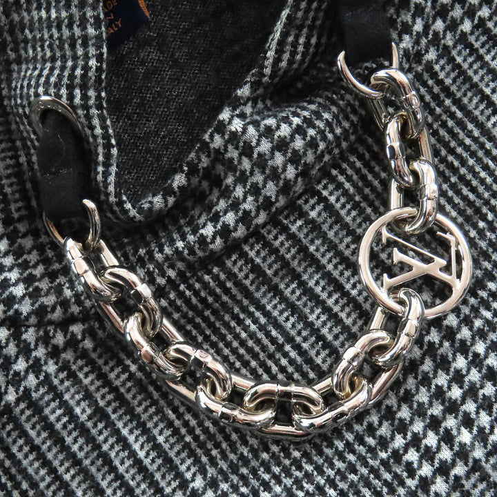極美品△LOUIS VUITTON ルイヴィトン 23AW 1AC3MF プリンスオブウェールズフーディドレス グレンチェックワンピース S 正規品 定価365200