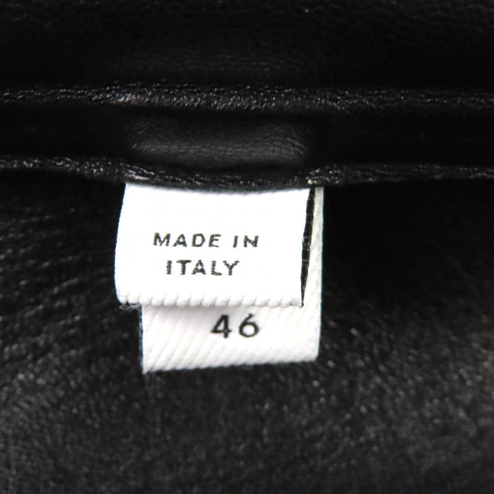 極美品△BURBERRY バーバリー 4567182 ホースフェリー レザー×コットンキャンバス WZIP フーデッド ジャケット コート 黒 46 正規品