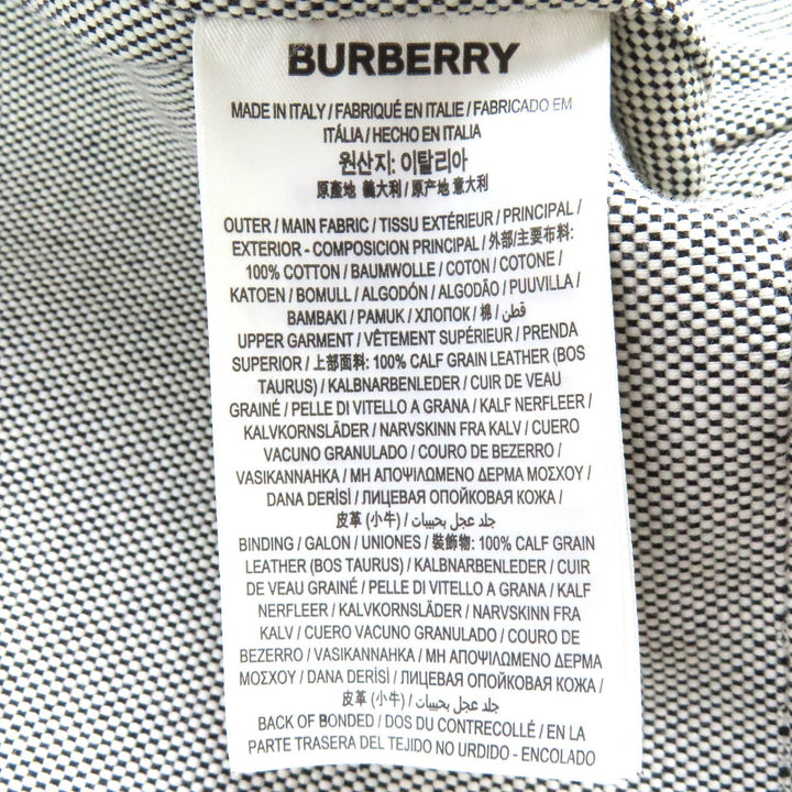 極美品△BURBERRY バーバリー 4567182 ホースフェリー レザー×コットンキャンバス WZIP フーデッド ジャケット コート 黒 46 正規品