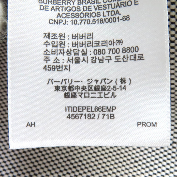極美品△BURBERRY バーバリー 4567182 ホースフェリー レザー×コットンキャンバス WZIP フーデッド ジャケット コート 黒 46 正規品