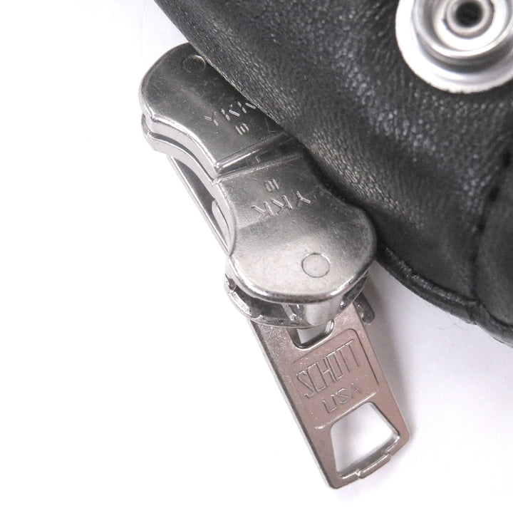 美品□schott ショット 3111035 羊革 ラムレザー WZIP ダブルライダースジャケット バイカージャケット ブラック S 正規品 メンズ